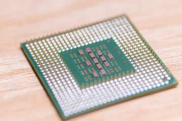 Closeup CPU or Central Processing Unit from motherboard, microprocessor unit of computer hardware system