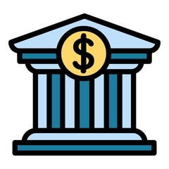 Poster - Credit money bank icon. Outline credit money bank vector icon for web design isolated on white background