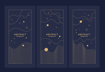 Aufkleber - a set of modern backgrounds with abstract elements and dynamic shapes.