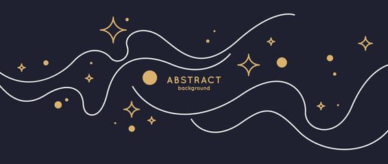 Poster - Trendy abstract background. Composition of amorphous forms and lines.