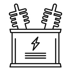 Poster - Electric transformer icon. Outline electric transformer vector icon for web design isolated on white background