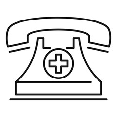 Poster - medical hot call line icon. outline medical hot call line vector icon for web design isolated on whi