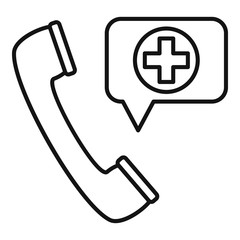 Canvas Print - Medical call chat icon. Outline medical call chat vector icon for web design isolated on white background