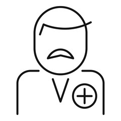 Poster - medical family doctor icon. outline medical family doctor vector icon for web design isolated on whi