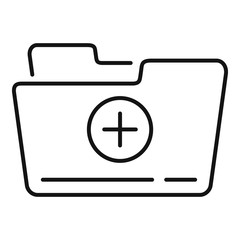 Poster - Pc medical folder icon. Outline pc medical folder vector icon for web design isolated on white background