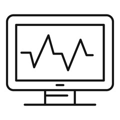 Poster - Heart rate hospital monitor icon. Outline heart rate hospital monitor vector icon for web design isolated on white background