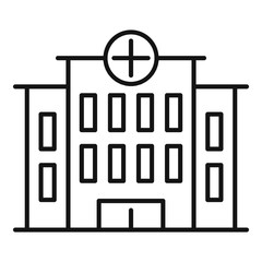 Poster - hospital building icon. outline hospital building vector icon for web design isolated on white backg