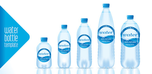 Wall Mural - Water bottle template vector and ready label design