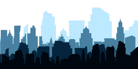 city skyline silhouette background vector illustration in flat style