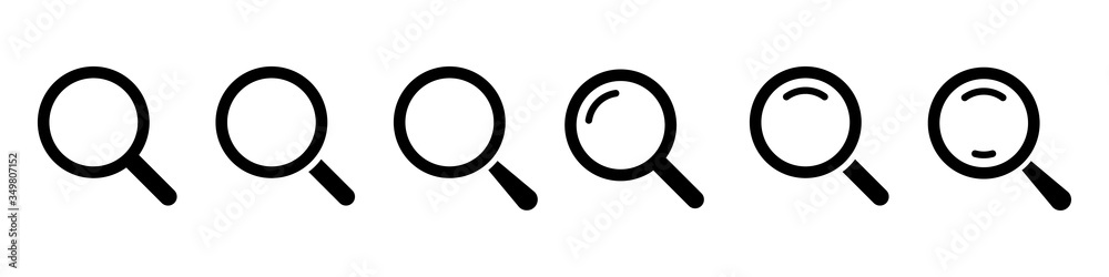 MAgnifying glass loupe. Vector isolated icon. Search icon vector. Magnifier loupe sign. - obrazy, fototapety, plakaty 