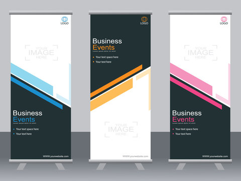Business banner roll up set,standee banner template,Modern banner.