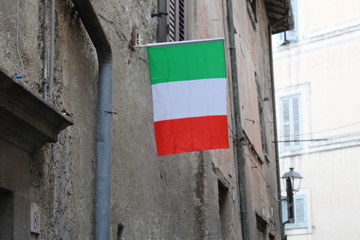 Wall Mural - flag of Italy hanging on wall 