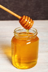 Jar of Honey with Honey Dipper