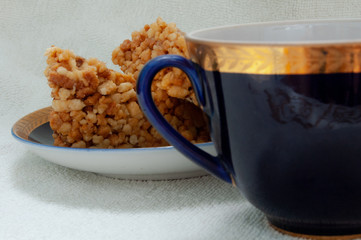 delicious biscuit and cup of tea