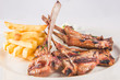 Lamb chops with rosemary and chips
