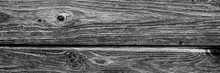 Wooden Boards Background. Aged Weathered Gray Wooden Planks. Toned Black White Color. Banner