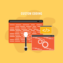 Custom Coding Flat Design