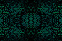 Minimalistic 3d Abstract Background Snake Skin Dark Green Animal Faces, Masks, Kaleidoscope, Psychology Test. For Cards, Decor And Decoration