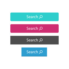 Aufkleber - Search buttons vector set with magnifier icon color collection design isolated on white background image