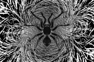 Poster - Black and white abstract background.