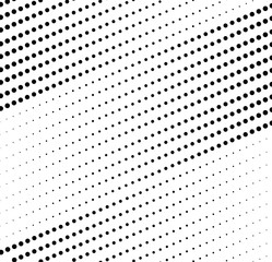 Poster - oblique, diagonal halftone dots edgy pattern. black dots on white background. vector illustration ep