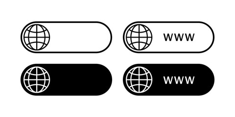 Poster - global search web icon button. website icon. www sign. search www vector icon. web hosting technolog
