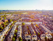 Aerial view of Kensington in the morning, London, UK