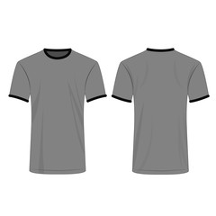 Wall Mural - Two colors t shirt gray and black isolated vector set	