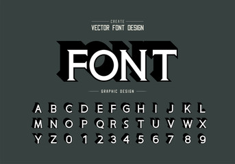Poster - shadow font and alphabet vector, idea typeface letter and number design, graphic text on background