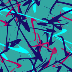 Poster - abstract colorful pattern with blue paint splashes