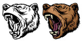 Fototapeta  - anggry roaring grizzly bear head