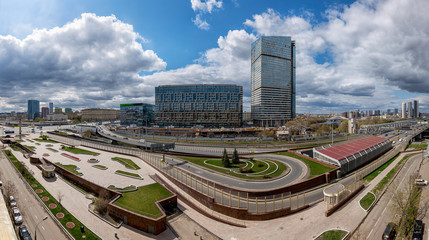 Wall Mural - Panorama of empty city streets without people, cars and traffic