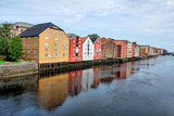 Fototapeta Tęcza - Trondheim Houses by Nidelva River, Norway