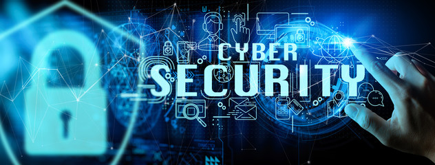 Wall Mural - businessman hand working with Data protection Cyber Security Privacy Business Internet Technology Ui background.