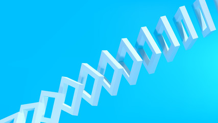 Poster - 3d render vector composition with dynamic realistic geometric shapes in motion on blue background. a