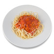 Spaghetti plate with tomato sauce with meat