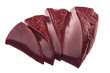 © Dmitriy Melnikov - Raw beef livers on  white background.