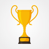 Fototapeta Tematy - Best simple championship or competition trophy isolated white background