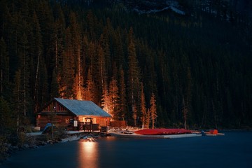 Poster - Lake Louise boat house