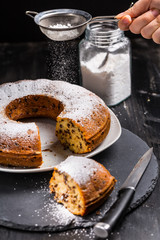 Wall Mural - Vegan banana cake baked in bundt pan