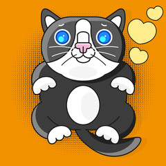 Wall Mural - Cute Cat Vector Design.children's Illustration For School Textbooks And Much More. Meow.