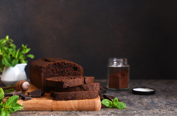 Wall Mural - Brownie is a classic American dessert. Chocolate cake.