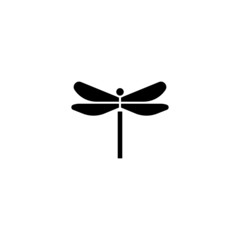 Canvas Print - Dragonfly vector icon on white background, dragonfly icon symbol sign in black flat shape design isolated on white background