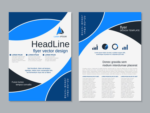 Modern professional two-sided flyer vector design template
