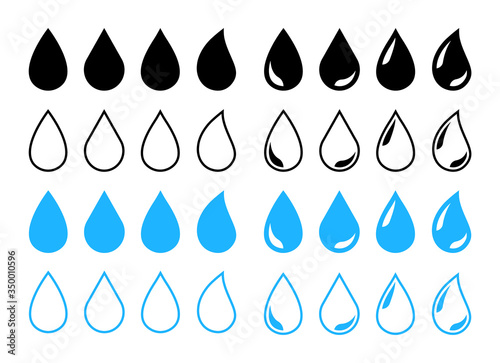 Cuadros en Lienzo Big set of water drop icons