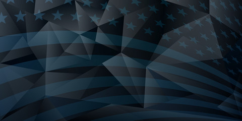 Wall Mural - USA independence day abstract background with elements of the american flag in dark blue colors