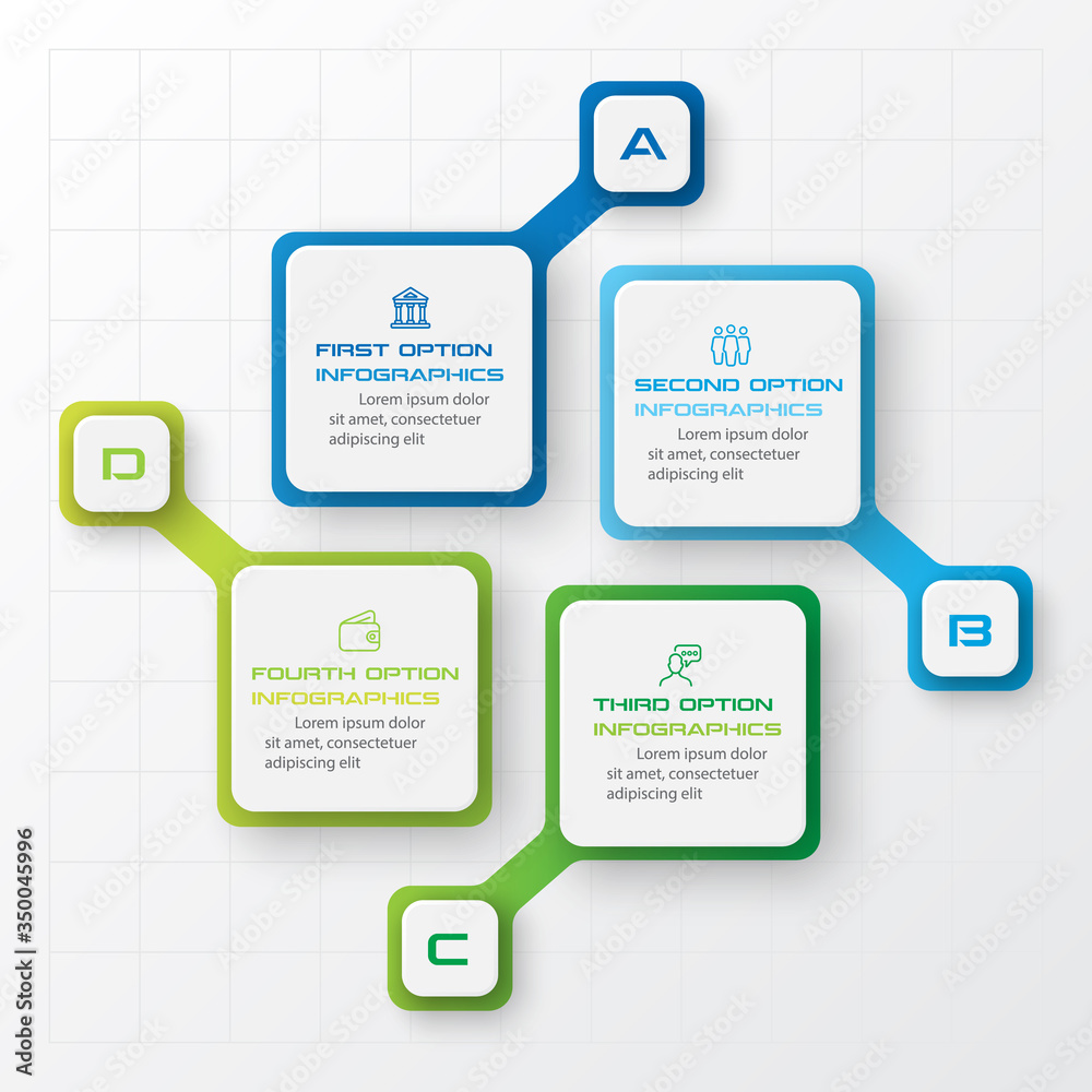 Business infographics template 4 steps with square,Element for design ...