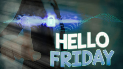 Wall Mural - Handwriting text Hello Friday. Conceptual photo used to express happiness from beginning of fresh week