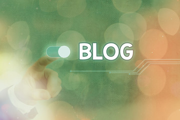 Poster - Conceptual hand writing showing Blog. Concept meaning regularly updated website web page run by individual