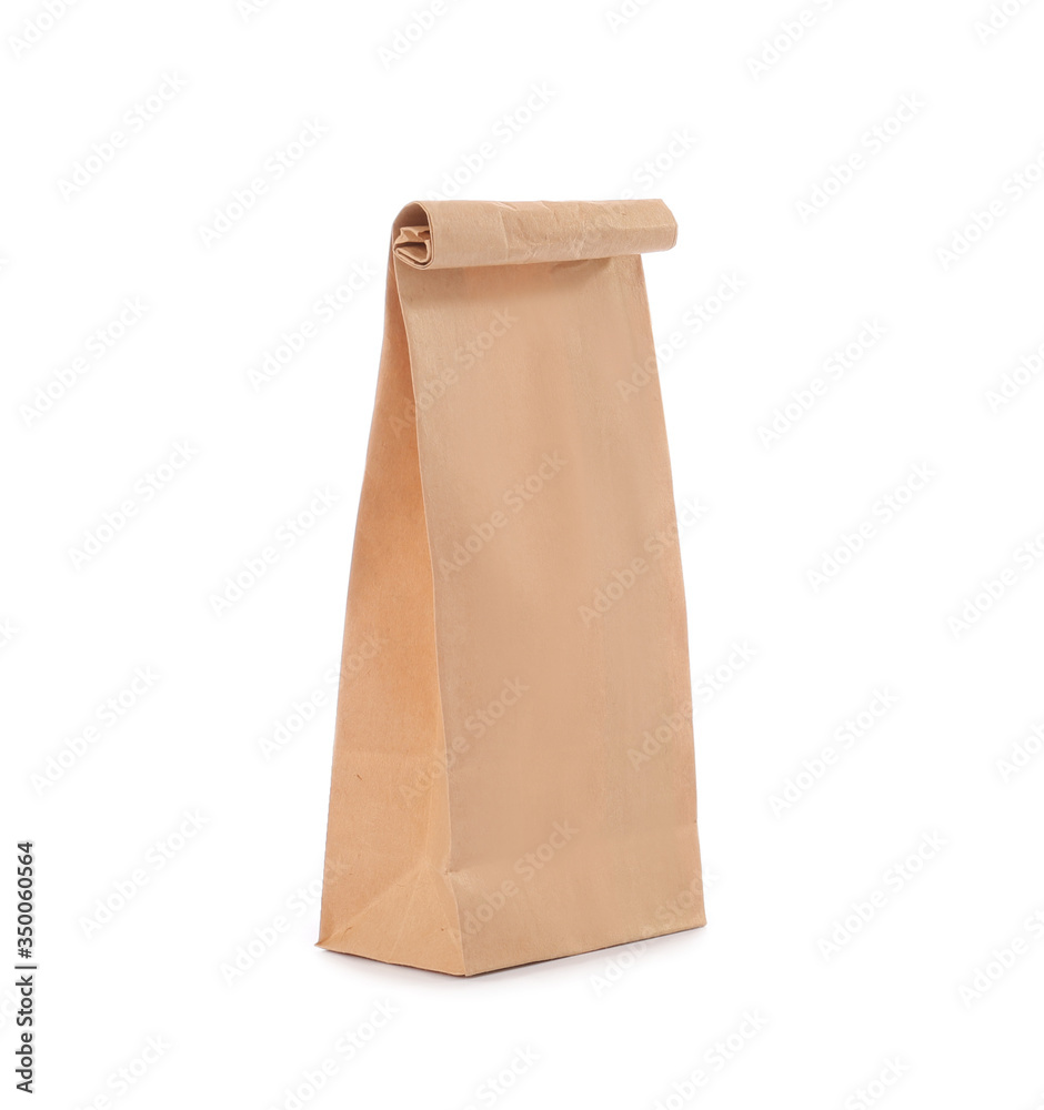 Paper bag on white background